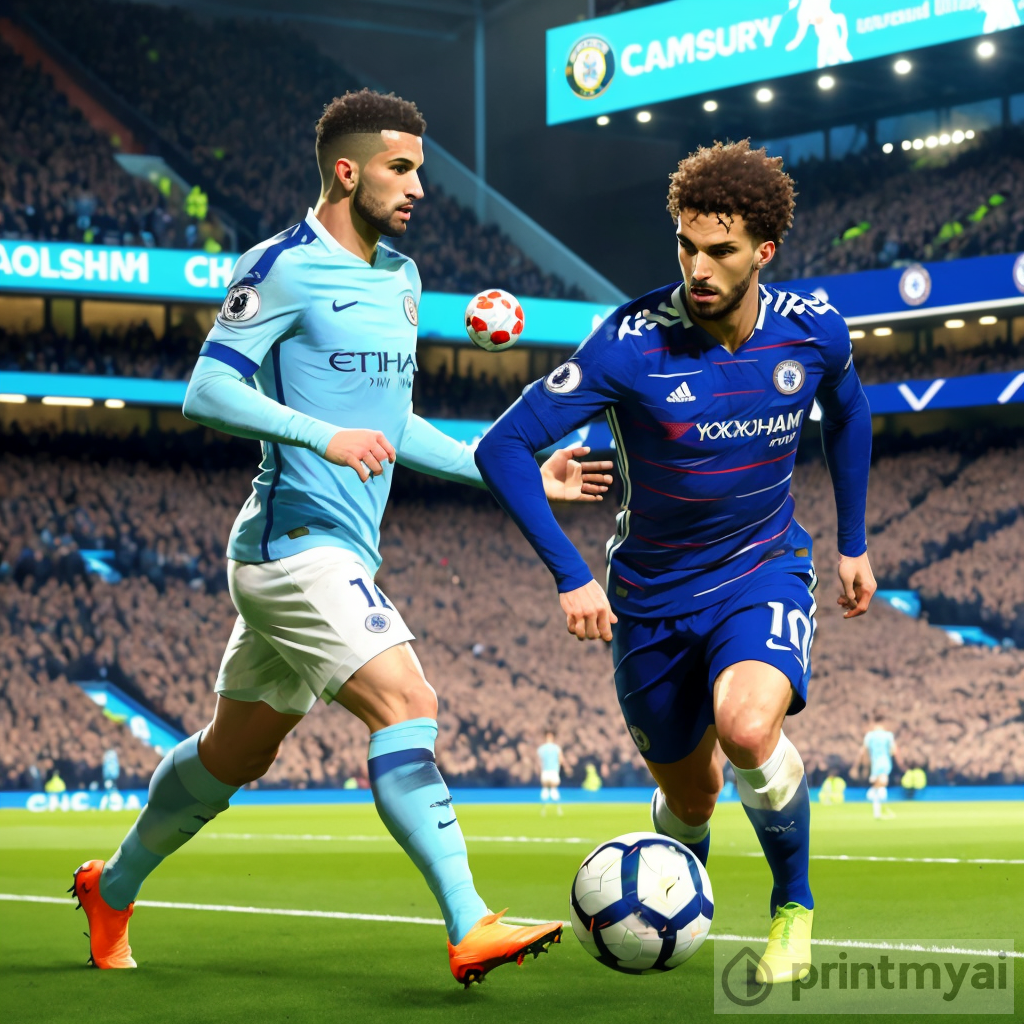 Man City Vs Chelsea Showdown PrintMyAi