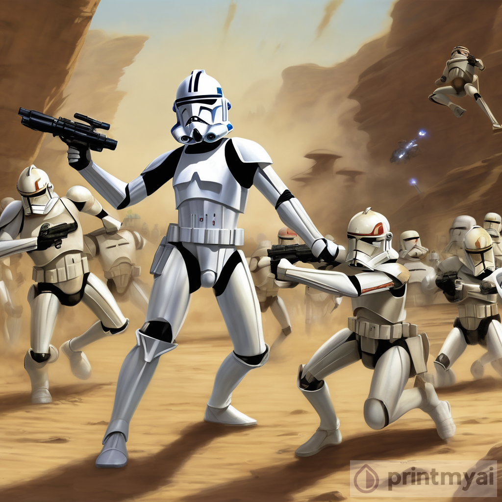 Epic Clone Trooper Vs Droids Battle PrintMyAi