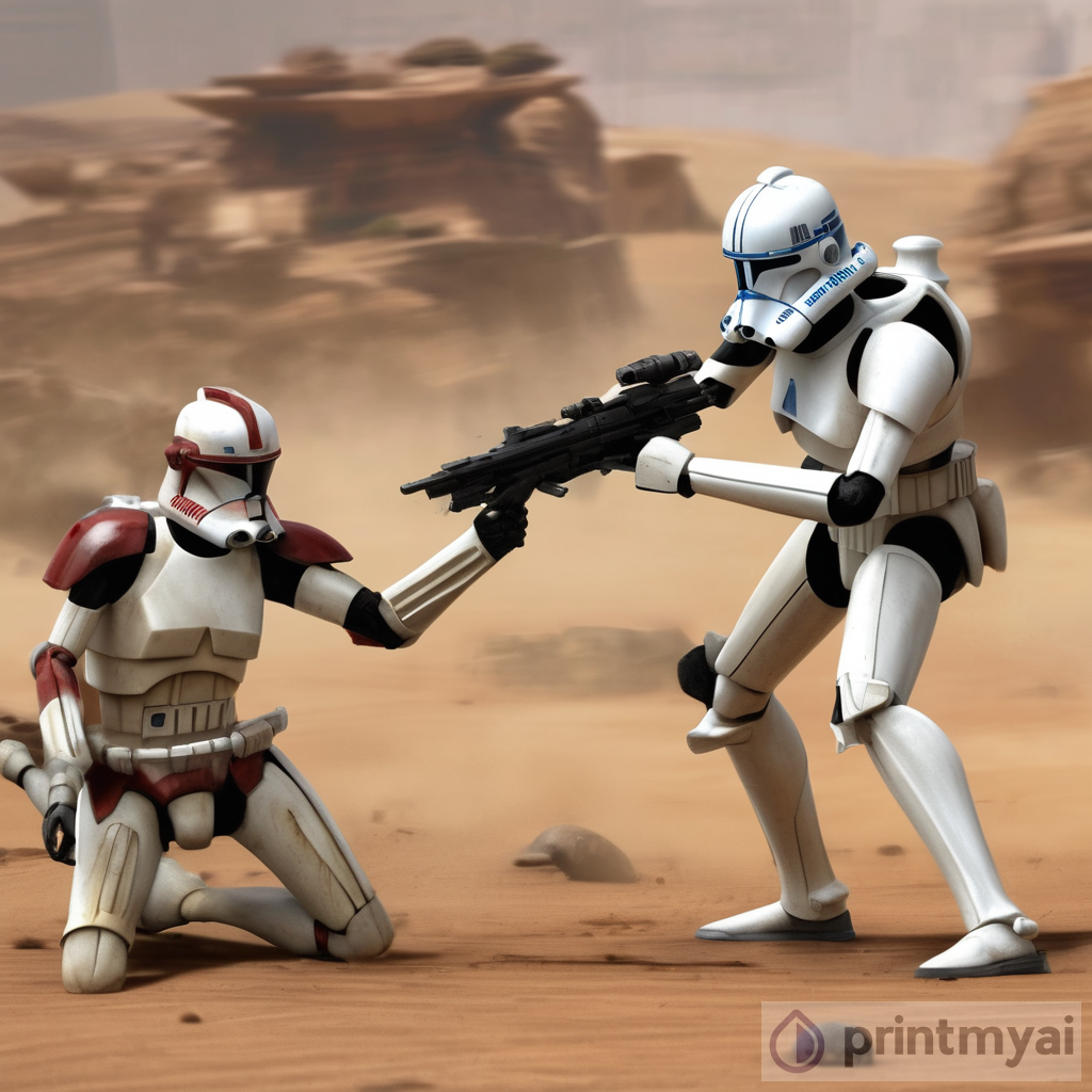 Epic Clone Trooper Vs Droid Army Battle Printmyai